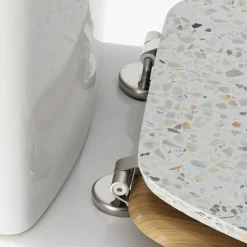 Accessoire Wc|TENDANCE Abattant WC 18 pouces façon Terrazzo Blanc