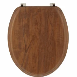 Accessoire Wc|TENDANCE Abattant WC 18 pouces imitation Bois Marron