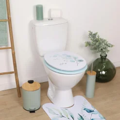 Accessoire Wc|TENDANCE Abattant WC 18 pouces MDF Aquarelle Bleu