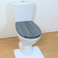 Accessoire Wc|TENDANCE Abattant WC 18 pouces MDF Façon Lambris Gris