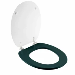 Accessoire Wc|douceur d'intu017drieur Abattant WC bois (37 x 46 cm) Ginkoblue Bleu