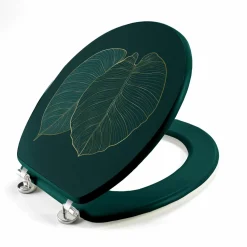 Accessoire Wc|douceur d'intu017drieur Abattant WC bois (37 x 46 cm) Jade Vert