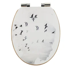 Accessoire Wc|TENDANCE Abattant WC frein de chute 18 pouces MDF Envole Blanc