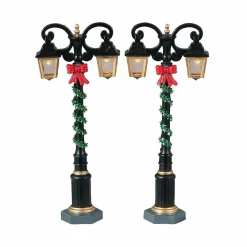 Village De Noël Lemax|LEMAX Accessoire (H11 cm) Lot de 2 lampadaires à l'ancienne
