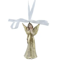 Décoration De Sapin|KAEMINGK Ange de Noël à suspendre (H9 cm) Sainte-Gisèle Or