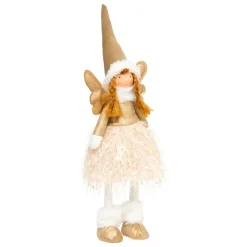 Père Noël, Animaux Et Personnage|Déco Et Objet Lumineux|JJA Ange de Noël lumineux à piles (H48 cm) Fée clair de lune Dée Or