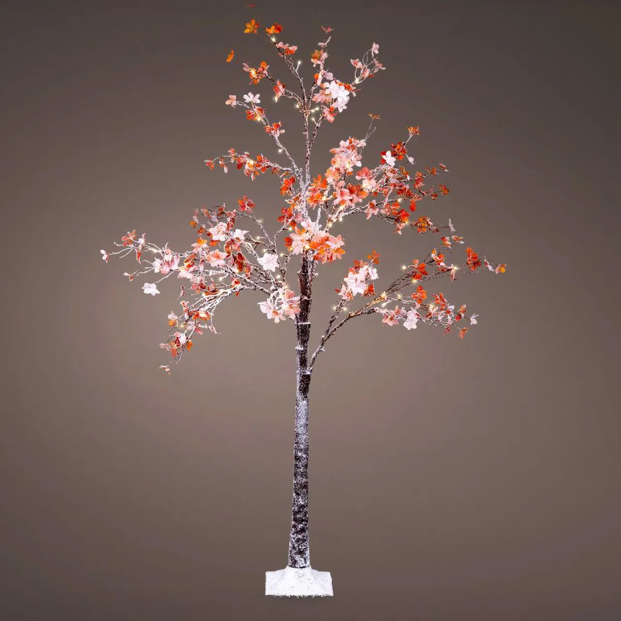 Personnage, Objet Grand Format|Arbre Lumineux|EMINZA Arbre lumineux 96 LED (H180 cm) Chêne enneigé Blanc chaud