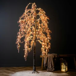 Personnage, Objet Grand Format|Arbre Lumineux|EMINZA Arbre lumineux 600 LED (H200 cm) Saule pleureur Fleur Rose