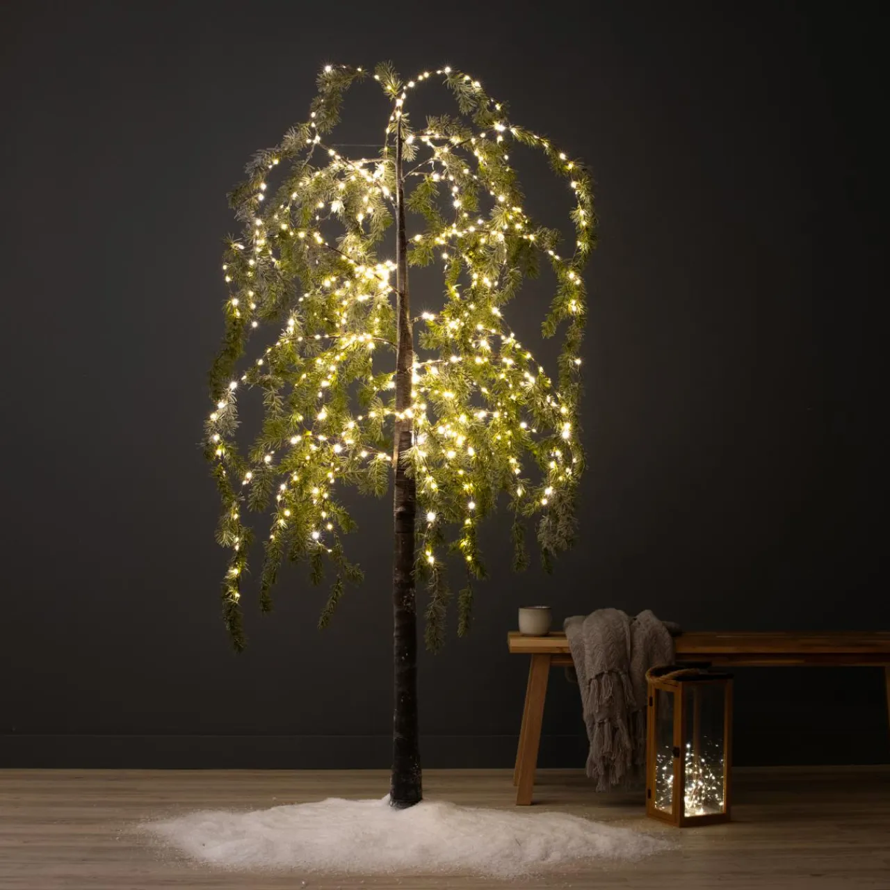 Arbre Lumineux|Arbre Lumineux|EMINZA Arbre lumineux 600 LED (H180 cm) Bouleau enneigé Blanc chaud