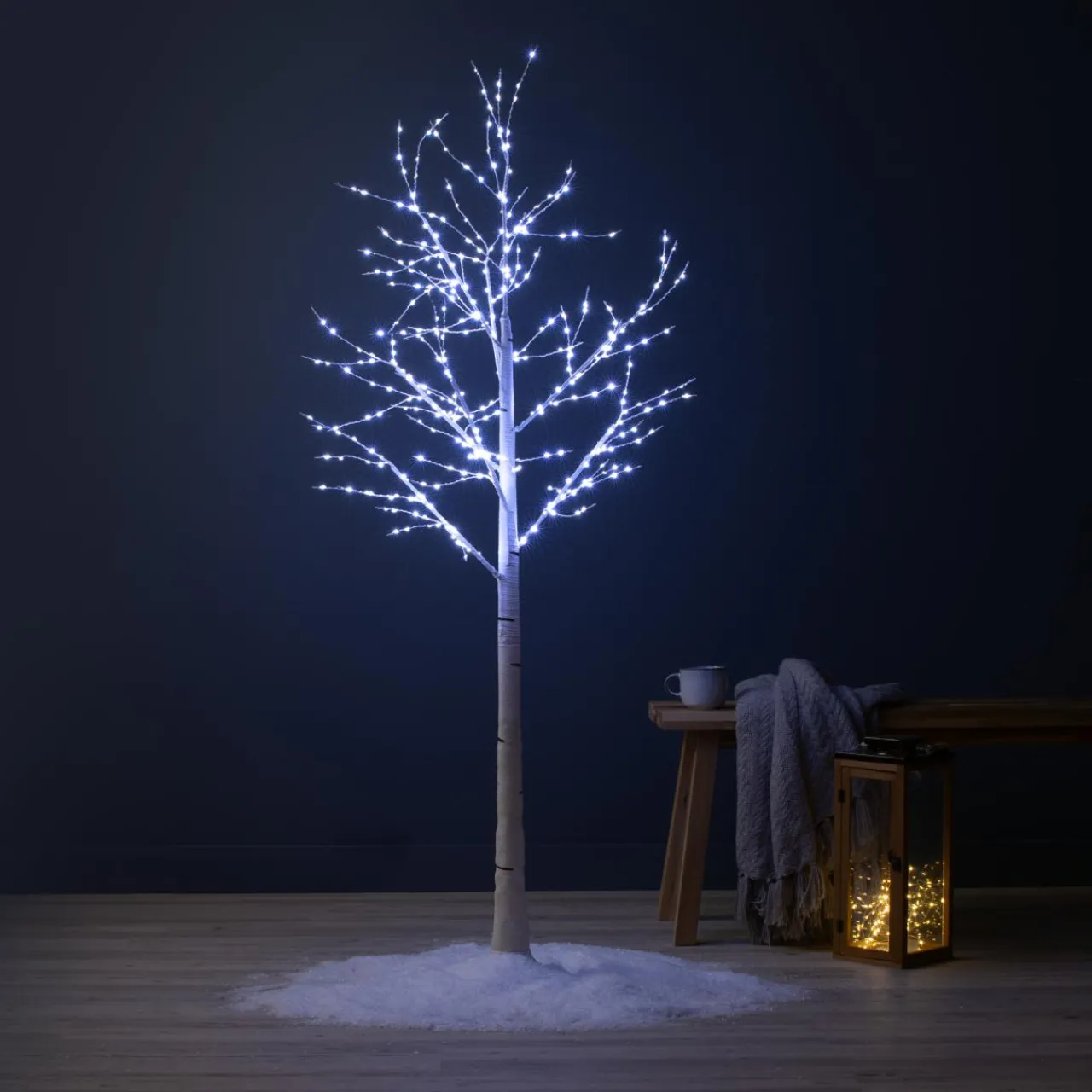 Arbre Lumineux|Arbre Lumineux|EMINZA Arbre lumineux 400 Micro LED (H150 cm) Bouleau Wills Blanc froid
