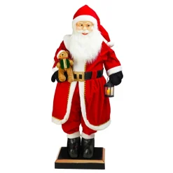 Personnage, Objet Grand Format|Père Noël, Animaux Et Personnage|KOOPMAN Automate Géant musical et lumineux (H200 cm) Papa Noël et ourson Rouge