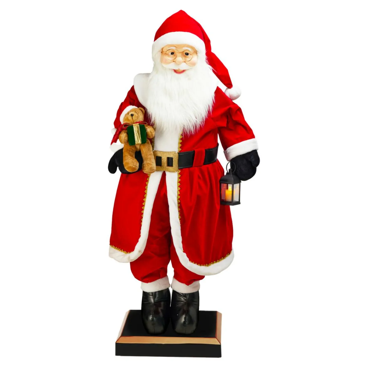 Personnage, Objet Grand Format|Père Noël, Animaux Et Personnage|KOOPMAN Automate Géant musical et lumineux (H200 cm) Papa Noël et ourson Rouge