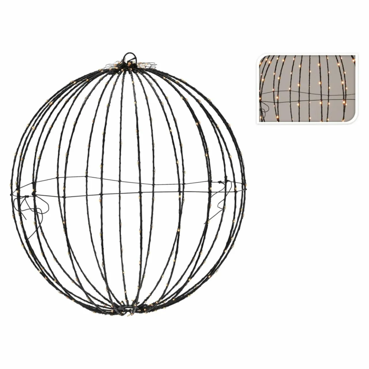 Déco Et Objet De Noël|Déco Et Objet Lumineux|KOOPMAN Ballon de Noël lumineux 320 LED (D50 cm) Blanc chaud