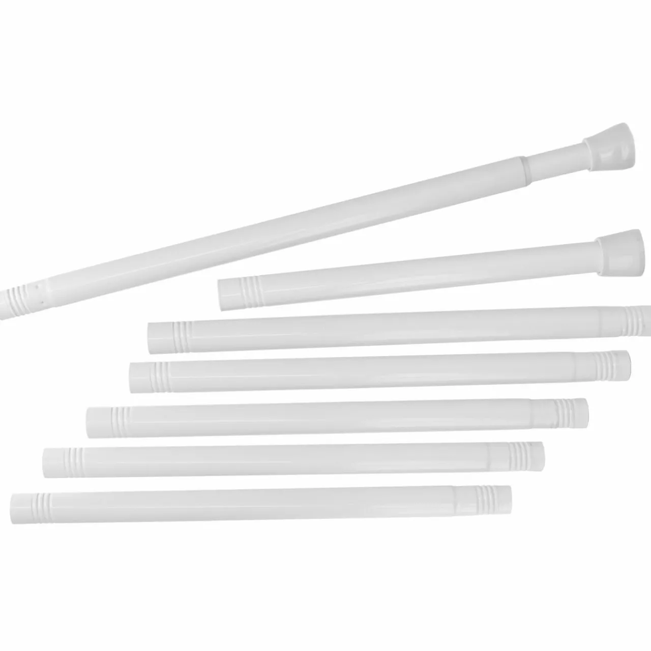 Accessoire Salle De Bain|Rideau De Douche|TENDANCE Barre de rideau de douche autobloquante (de 105 à 250 cm) Blanc