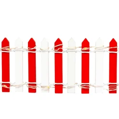 Personnage Et Accessoire Pour Village|JJA Barrière en bois lumineuse (H9 cm) pour village Rouge