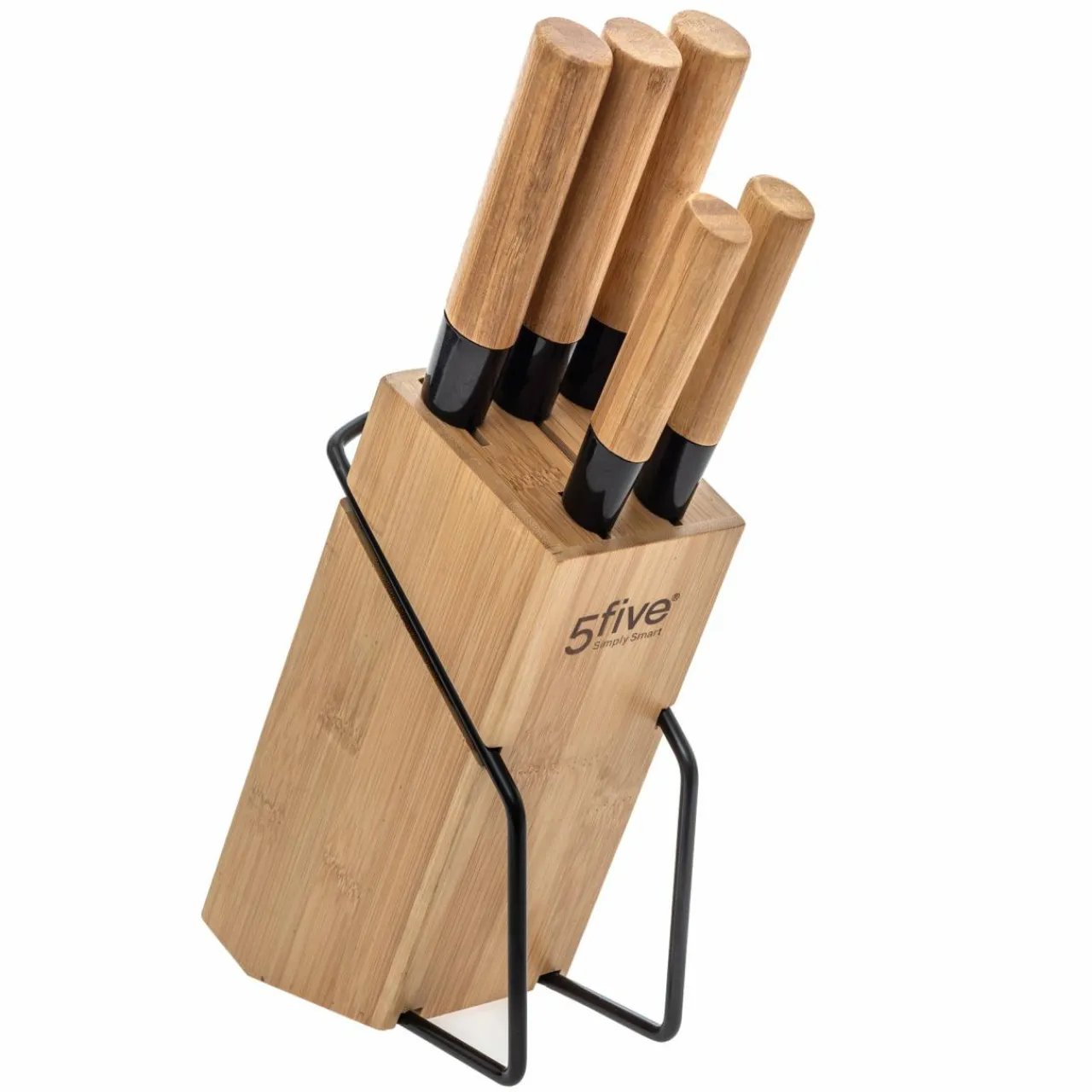 Ustensile Cuisine|5 Five Simply Smart Bloc de 5 couteaux bambou Naturel