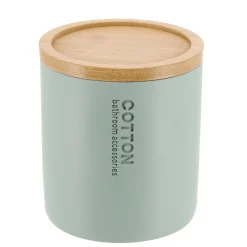 Accessoire Salle De Bain|TENDANCE Boite à coton Purebamboo Vert Eucalyptus