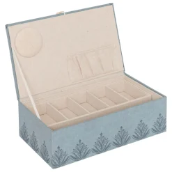 Objet Déco|Atmosphera, cru017dateur d'intu017drieur Boite à couture bois (30 x 10 cm) Wild e Bleu