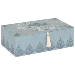Objet Déco|Atmosphera, cru017dateur d'intu017drieur Boite à couture bois (30 x 10 cm) Wild e Bleu