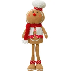 Père Noël, Animaux Et Personnage|KAEMINGK Bonhomme pain d'épices debout (H57 cm) Camille écharpe Rouge
