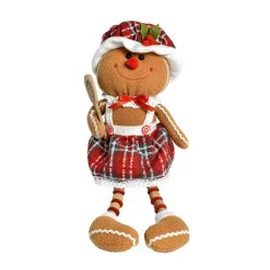 Père Noël, Animaux Et Personnage|CHRISTMAS DREAM Bonhomme pain d'épices (H25 cm) Ginette les jambes souples Marron