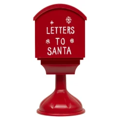 Déco Et Objet De Noël|Déco Et Objet Lumineux|JJA Boîte aux lettres lumineuse à piles LED (H41 cm) Bonhomme de neige Rouge