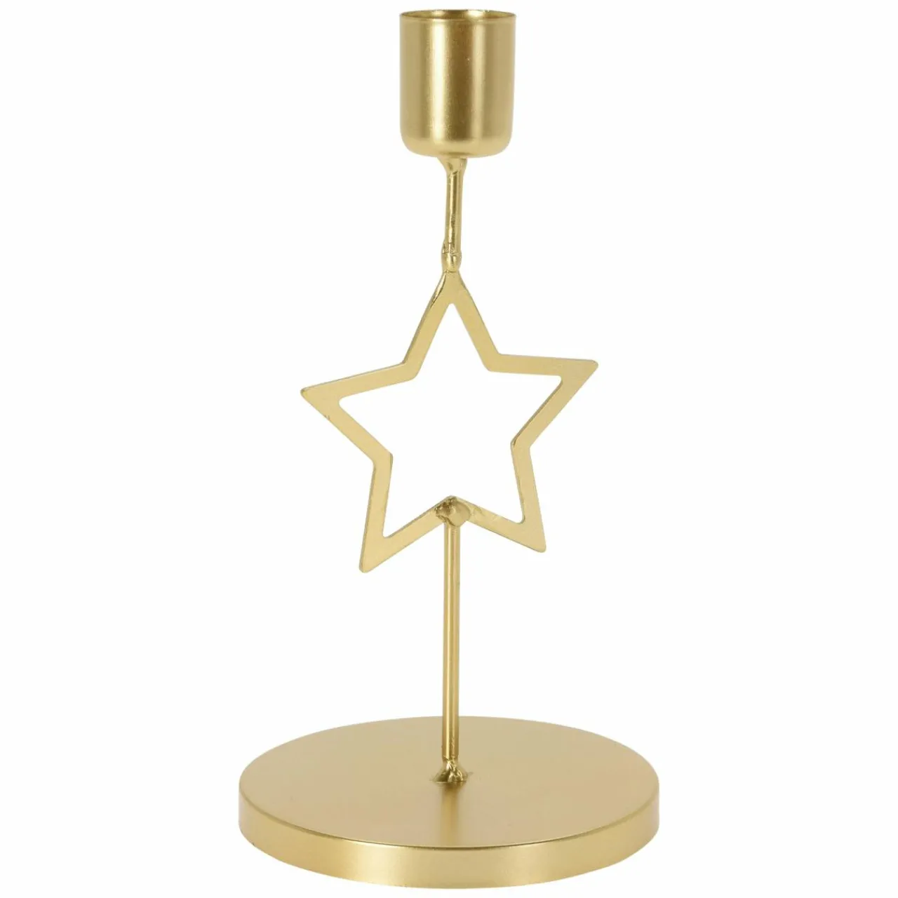 Bougie Et Photophore|KOOPMAN Bougeoir en métal (H17 cm) Etoile Or
