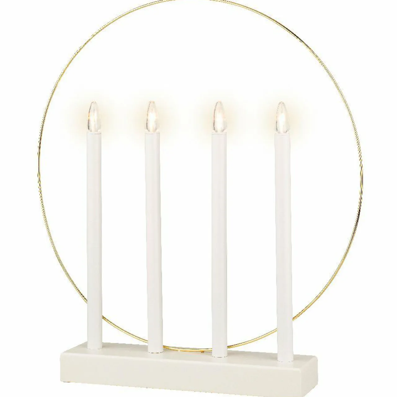 Déco Et Objet De Noël|KAEMINGK Bougeoir lumineux à piles 4 LED (H40 cm) Cercle Blanc chaud