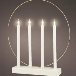 Déco Et Objet De Noël|KAEMINGK Bougeoir lumineux à piles 4 LED (H40 cm) Cercle Blanc chaud