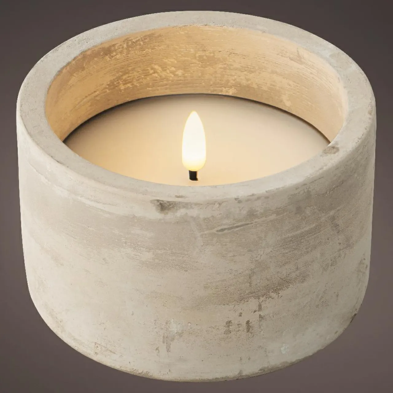 Déco Extérieur Et Cache-Pot|Déco Extérieur Et Cache-Pot|#N/A Bougie de table à piles LED (H8 cm) Galice Gris