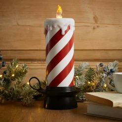 Déco Et Objet Lumineux|KOOPMAN Bougie lumineuse déco LED (H30 cm) Candy Candle et blanc Rouge