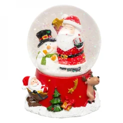 Déco Et Objet De Noël|Feeric Lights & Christmas Boule à neige (H10 cm) Père Noël & Friends Rouge