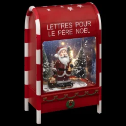 Déco Et Objet De Noël|Déco Et Objet Lumineux|Feeric Lights & Christmas Boule à neige lumineuse 12 LED (H40 cm) Boîte aux lettres du Père Noël