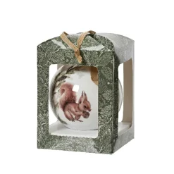 Boule De Noël|KAEMINGK Boule de Noël (D100 mm) Écureuil sauvage et noeud Naturel Blanc