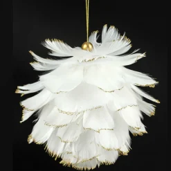 Décoration De Sapin|Feeric Lights & Christmas Boule douceur à suspendre (D10 cm) Plume Blanc