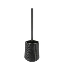 Accessoire Wc|TENDANCE Brosse WC polyrésine effet bois Scandi Noir