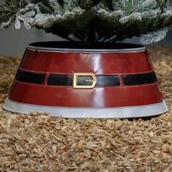 Cache Pied Sapin|KAEMINGK Cache pied de sapin en métal (D70 cm) Ceinture du Père Noël Rouge