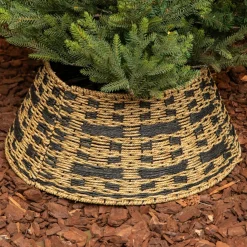 Cache Pied Sapin|KAEMINGK Cache pied de sapin tressé (D70 cm) Classic Noir et Naturel