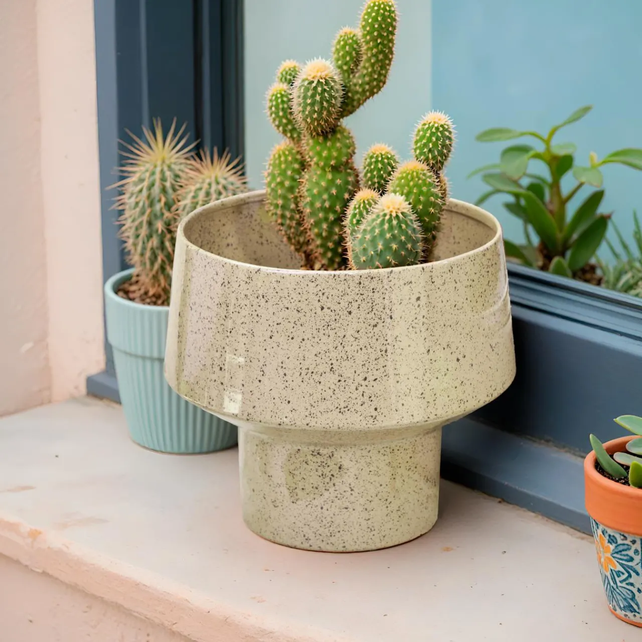 Déco Extérieur Et Cache-Pot|Déco Extérieur Et Cache-Pot|#N/A Cache-pot en métal (H16 cm) Terrazzo Beige