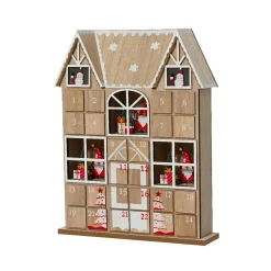 Déco Et Objet De Noël|KAEMINGK Calendrier de l'Avent à remplir (H37 cm) Maison du Papa Noël Naturel