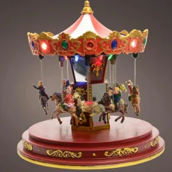 Village De Noël Lumineux|KAEMINGK Carrousel lumineux et animé (H25 cm) Souvenirs d’Hiver Multicolore
