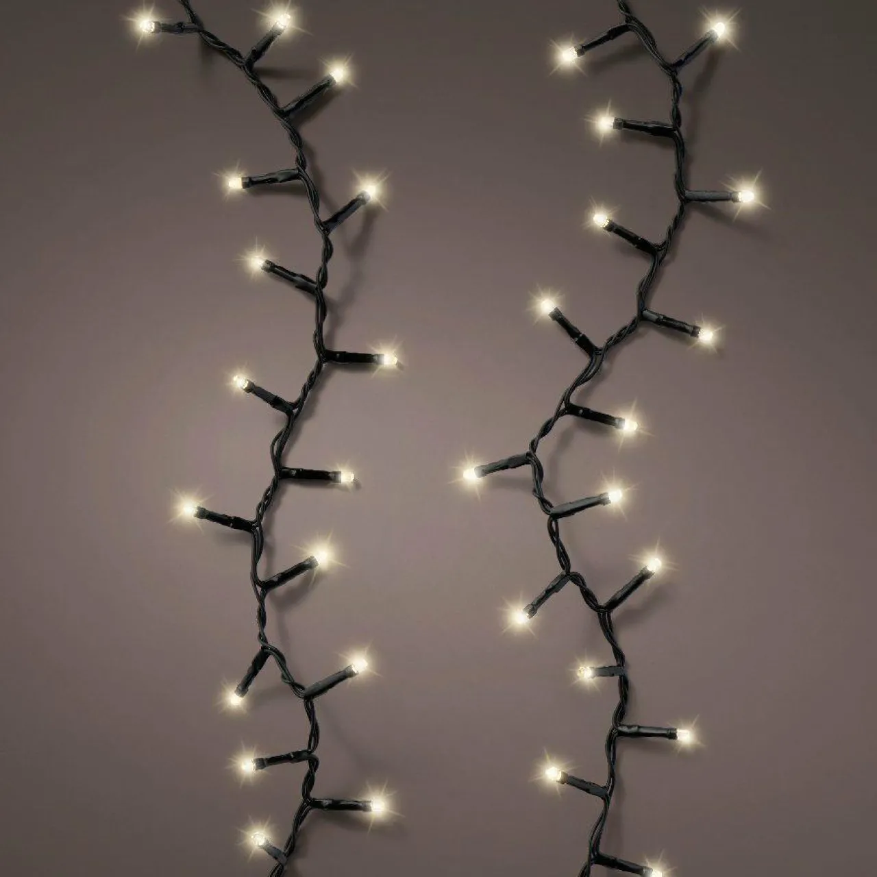 Guirlande Lumineuse|KAEMINGK Cascade lumineuse à piles 2 m 512 LED câble noir Durawise Blanc chaud