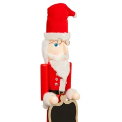 Personnage, Objet Grand Format|Père Noël, Animaux Et Personnage|JJA Casse-noisette en bois (H90 cm) Ambroise et son ardoise Rouge