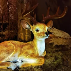 Personnage, Objet Grand Format|Déco Et Objet Lumineux|KAEMINGK Cerf lumineux fibre de verre 8 LED (H46 cm) Blanc chaud