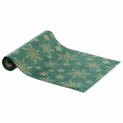 Nappe Et Chemin De Table|Feeric Lights & Christmas Chemin de table (300 x 28 cm) Cristaux pailletés Vert