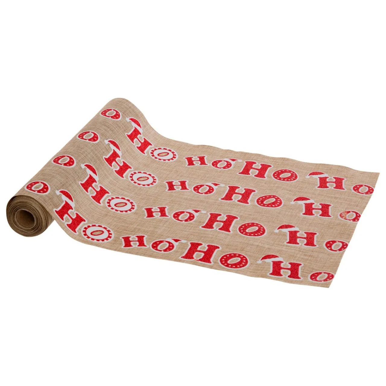 Nappe Et Chemin De Table|JJA Chemin de table en jute (300 x 28 cm) Hohoho et rouge Beige