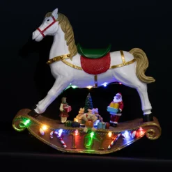 Déco Et Objet De Noël|Déco Et Objet Lumineux|KAEMINGK Cheval à bascule lumineux à piles 14 LED (H27 cm) Magie Multicolore