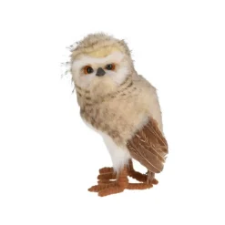 Père Noël, Animaux Et Personnage|KOOPMAN Chouette de Noël à poser (H24 cm) Hector doux plumage Beige