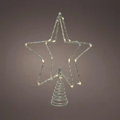 Cimier De Sapin|KAEMINGK Cimier de sapin lumineux Etoile panoramique Argent