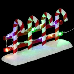 Personnage Et Accessoire Pour Village|FEERIC LIGHTS Clôture lumineuse à piles (H8,5 cm) Sucre d'orge pour aménager un village